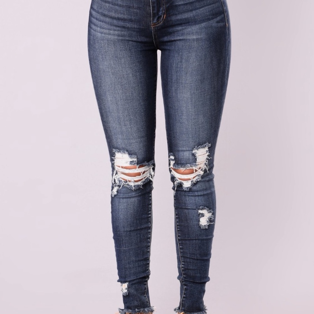 Fashion Nova Smiley High Rise Distress Jeans